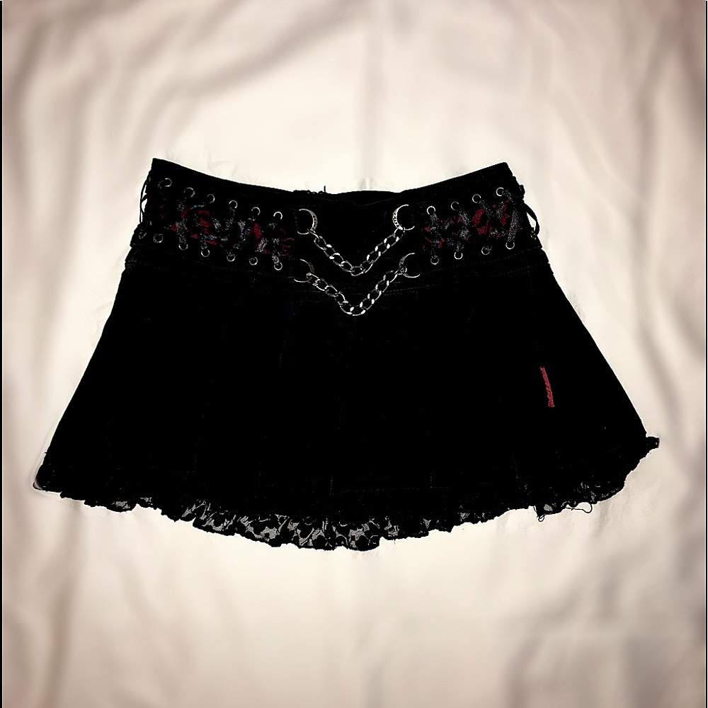 chained black goth skirt